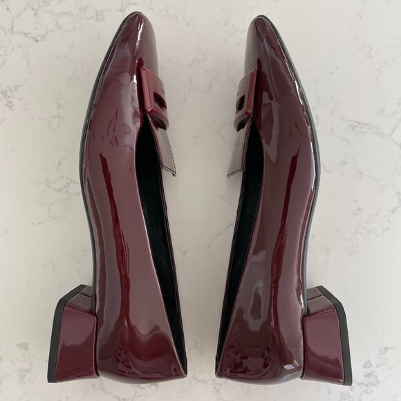 Geox Respira Vivyanne Italian Patent Leather Classic Shoes Burgundy Wine Sz 39.5 - Picture 4 of 12